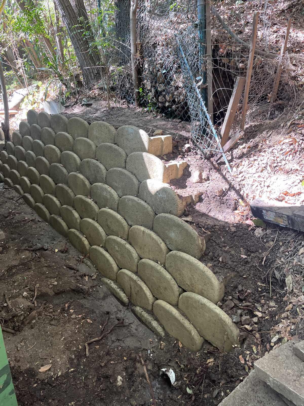 Stepped block wall on a cut slope — Thousand Oaks, CA